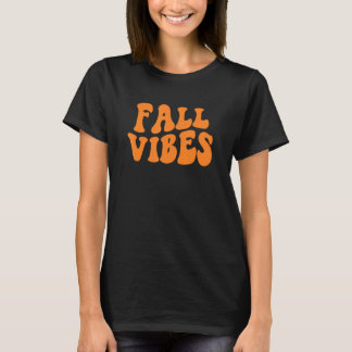 T-shirt Groovy Fall Vibes Retro Happy Fall Y'all Autumn Th