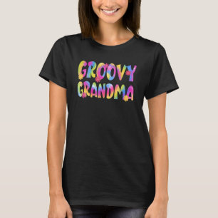 T-shirt Groovy Grandma Tie Dey Vibes Peace Hippie Matching