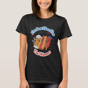 T-shirt Groovy Hot Dog Je suis juste ici pour les saucisse