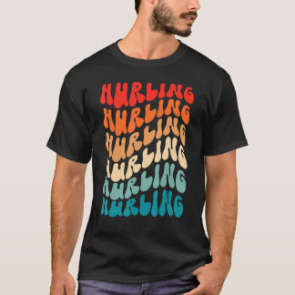 T-shirt Groovy Irish Hurling Gaelic Game Retro 70s Hippie 