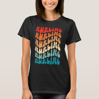 T-shirt Groovy Irish Hurling Gaelic Game Retro 70s Hippie 
