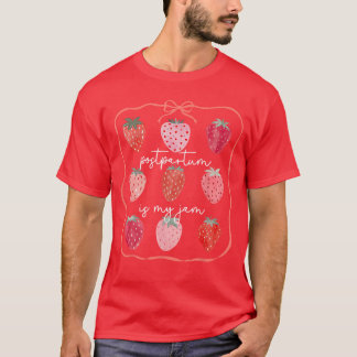 T-shirt Groovy Postpartum est ma préférée Strawberry Mère