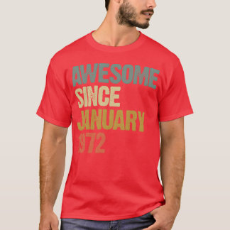 T-shirt Groovy Retro Awesome Since January 1972 gift