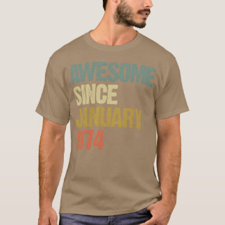 T-shirt Groovy Retro Awesome Since January 1974 friend