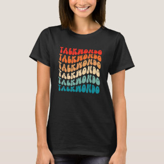 T-shirt Groovy Retro Taekwondo Girl Retro 70s Hippie Boho 