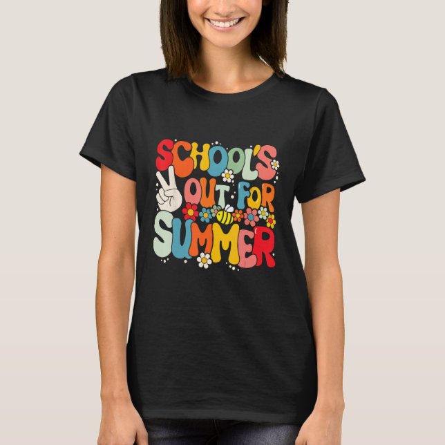 T-shirt Groovy School s Out For Summer Graduation Teacher  (Devant)