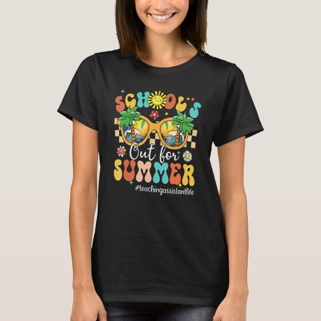 T-shirt Groovy School's Out For Summer Teaching Assistant  (Devant)