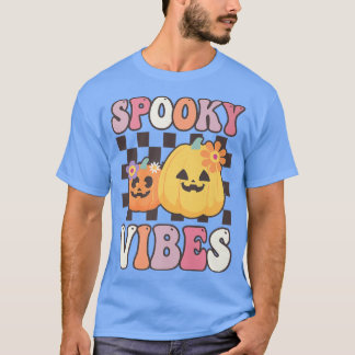 T-shirt Groovy Spooky Vibes Vintage Pumpkin Hippie Hallowe