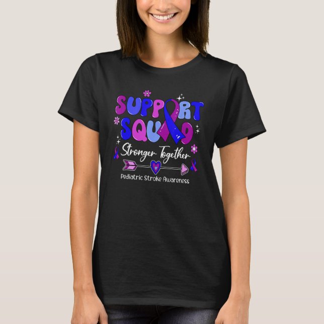T-shirt Groovy Support Squad Ribbon Emanuel Syndrome Aware (Devant)