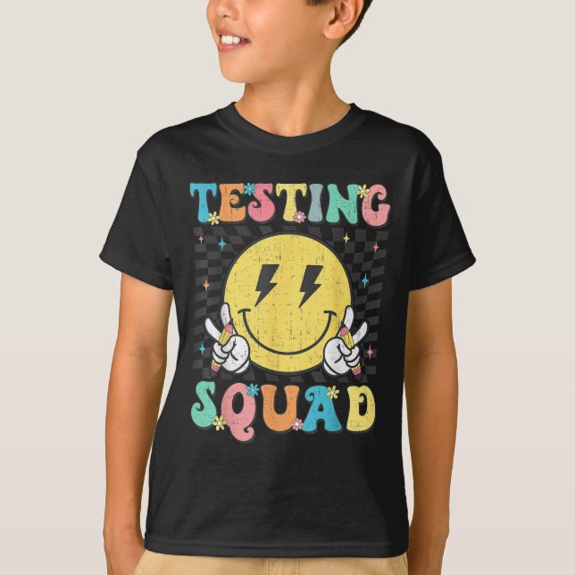 T-shirt Groovy Test Day Testing Squad Motivation Teacher S (Devant)