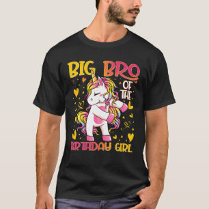 T-shirt Gros Bro De La Fille Anniversaire Flossing Unicorn