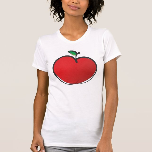 T-shirt Gros dessin de pomme rouge (Devant)