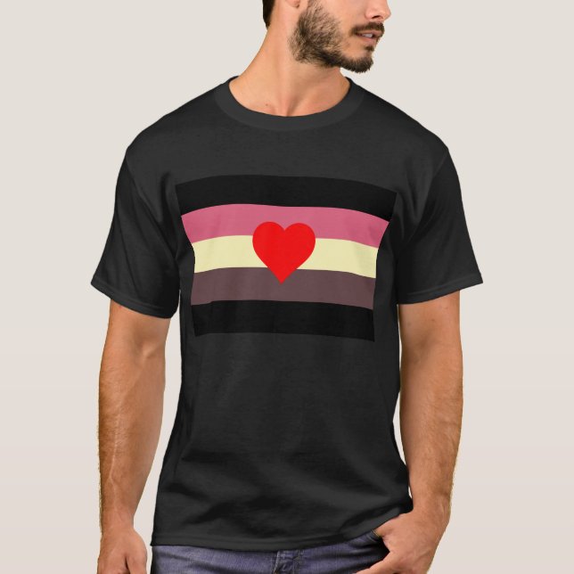 T-shirt Gros drapeau de fierté d'amants (Devant)