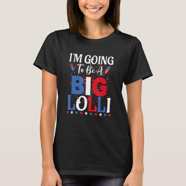 T-shirt Gros Lolli 4 juillet Grossesse Genre Révéler le fe (Devant)