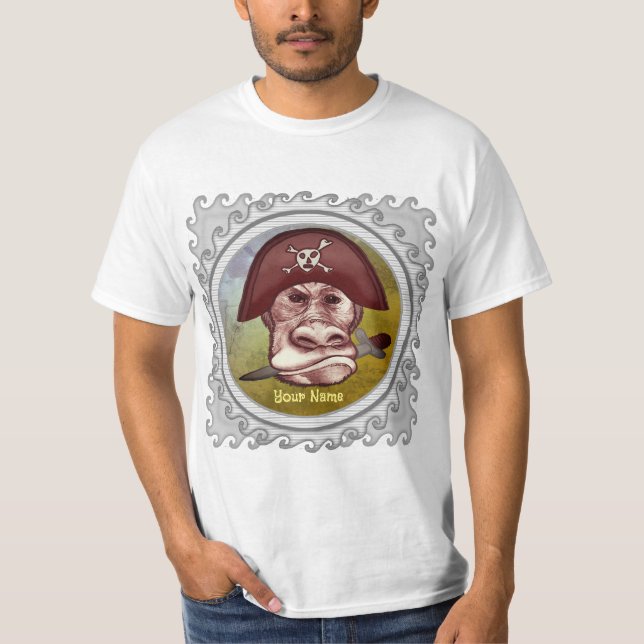 T-shirt Gros mauvais pirate de singe (Devant)