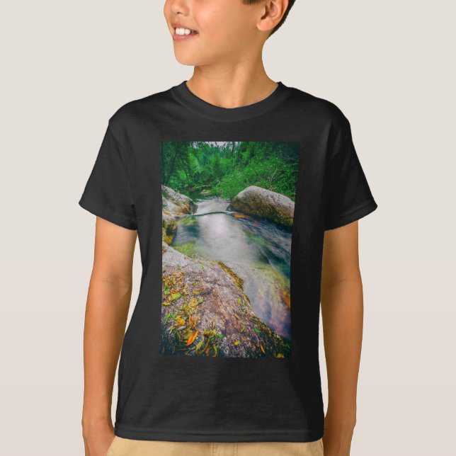T-shirt Gros plan de l'étang en amont de la cascade (Devant)