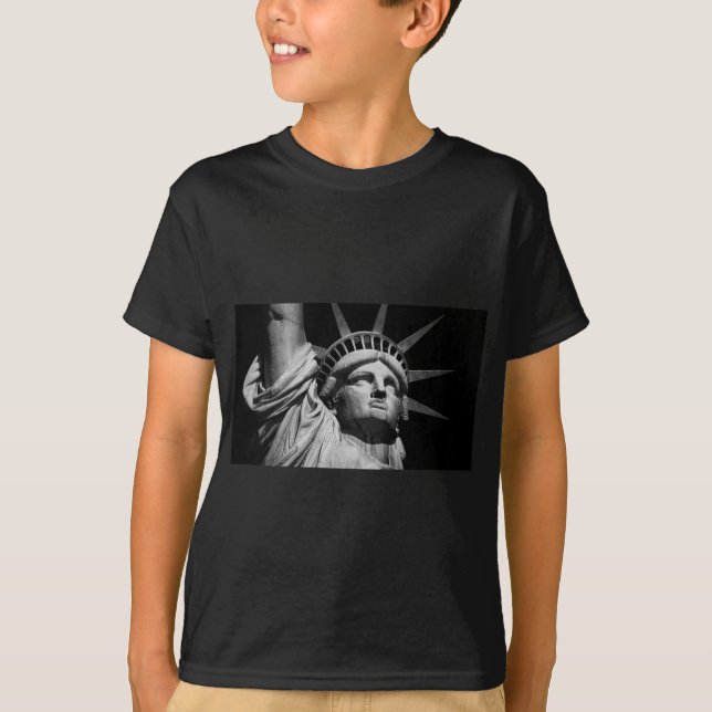 T-shirt Gros plan Statue blanche noire de la Liberté New Y (Devant)