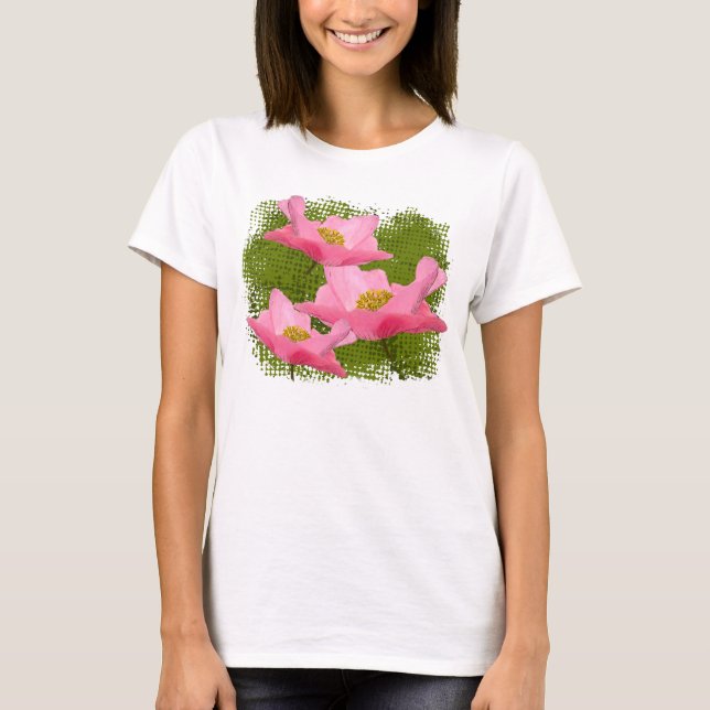 T-shirt Gros plan sur les trois cépages roses flottants (Devant)