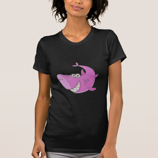 T-shirt Gros requin cartonné rose (Devant)
