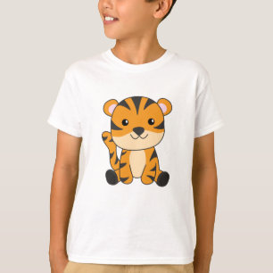 T-shirt Gros Tigre Gros Chat Cute Animaux Pour Enfants