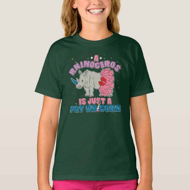 T-shirt Gros Unicorne Est Rhinoceros Animal Anniversaire G (Devant)