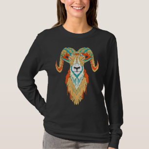 T-shirt Grosse corne artistique tête de bélier 80s Vibe cr