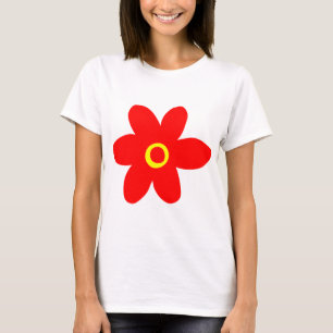T-shirt Grosse Fleur Rouge