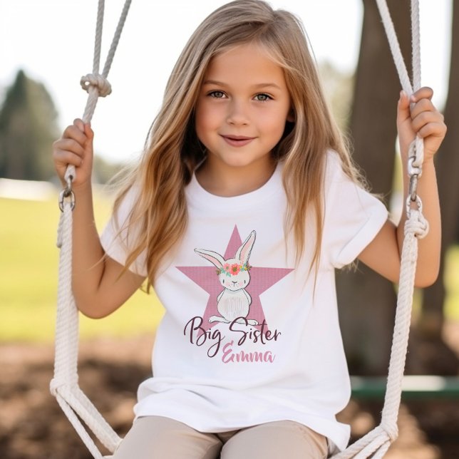 T-shirt Grosse soeur Bunny (big sister t-shirt with name)