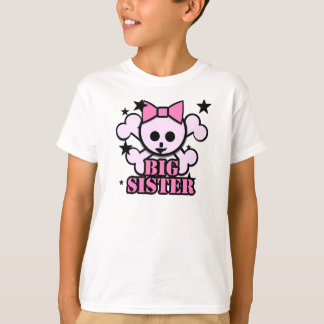 T-shirt Grosse soeur crâne rose