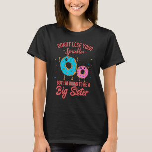 T-shirt Grosse Soeur Grossesse Faire-part Bleu Pink Donut