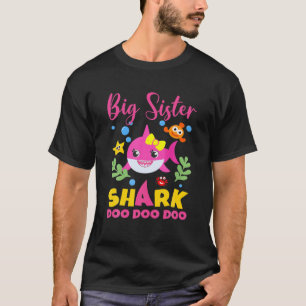 T-shirt Grosse Soeur Requin Cadeau Cute Baby Shark Family 