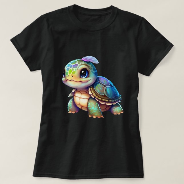 T-shirt Grosse tortue de bébé teintée Graphique (Design devant)