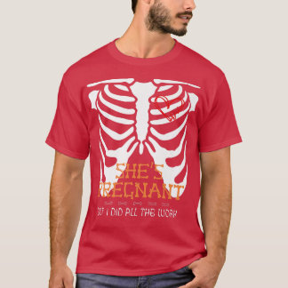 T-shirt Grossesse amusante Faire-part 4 Papa Squelette Hal