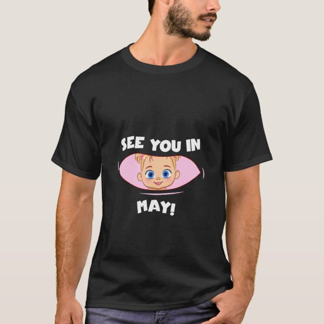 T-shirt Grossesse Maman Mère Vous voir en mai (Devant)