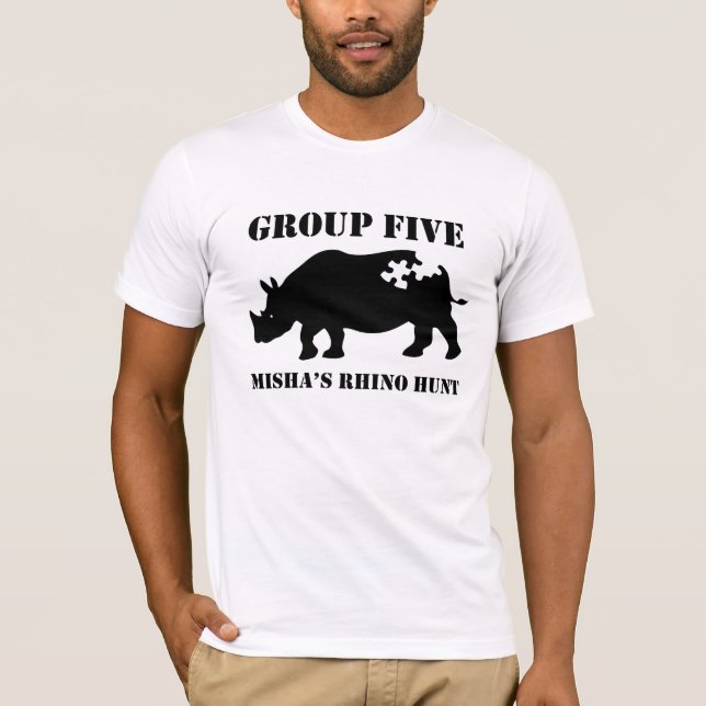 T-shirt Groupe cinq de la conception 5 (Devant)