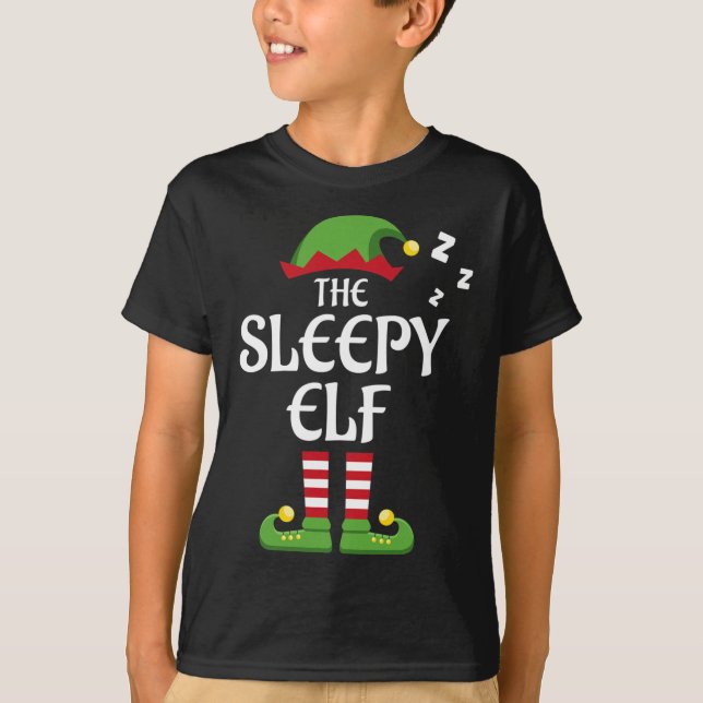 T-shirt Groupe de jumelage des elfe endormi Noël (Devant)