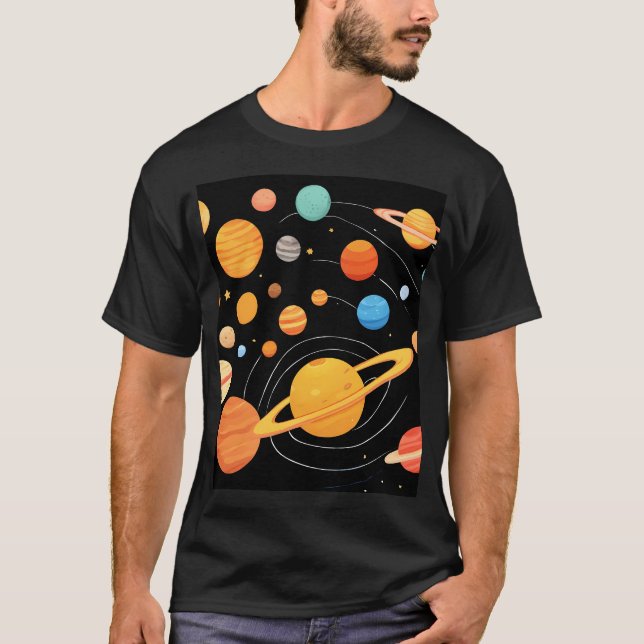 T-shirt Groupe De Planètes (Devant)
