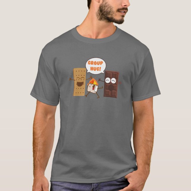 T-shirt Groupe Hug Funny Smores Chocolat Marshmallow Campi (Devant)