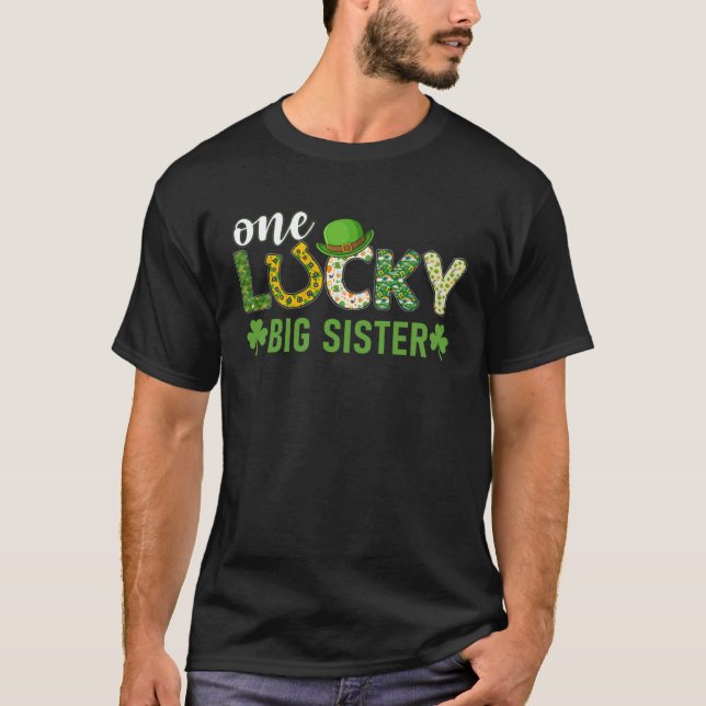 T-shirt Groupe Irlandais Matching One Lucky Big Sister St  (Devant)