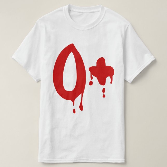 T-shirt Groupe sanguin O+ Hôpital positif de #Horror (Design devant)