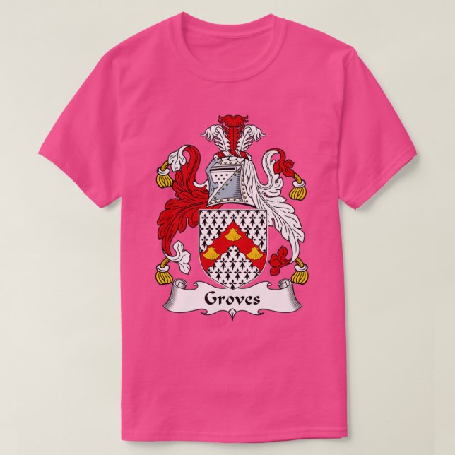 T-shirt Groves Coat of Arms Family Crest  (Design devant)