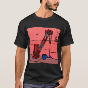 T-shirt Grue à tour × Canne à pêche