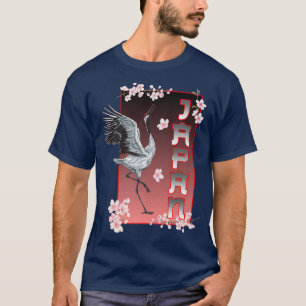 T-shirt Grue de danse japonaise Sakura Fleur de cerisier