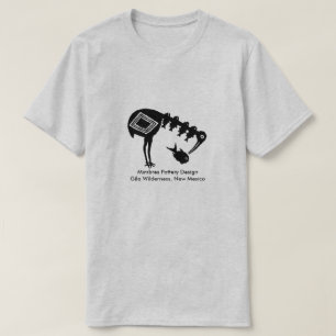 T-shirt Grue mangeant des poissons - conception de poterie