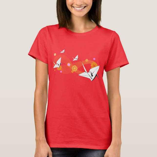 T-shirt Grues d'origami (Devant)