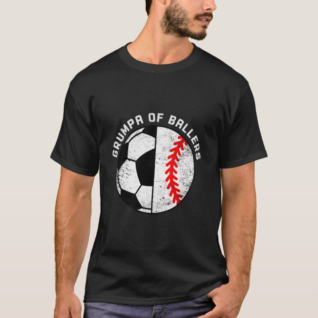 T-shirt Grumpa De Ballers Funny Soccer De Baseball Grumpa (Devant)