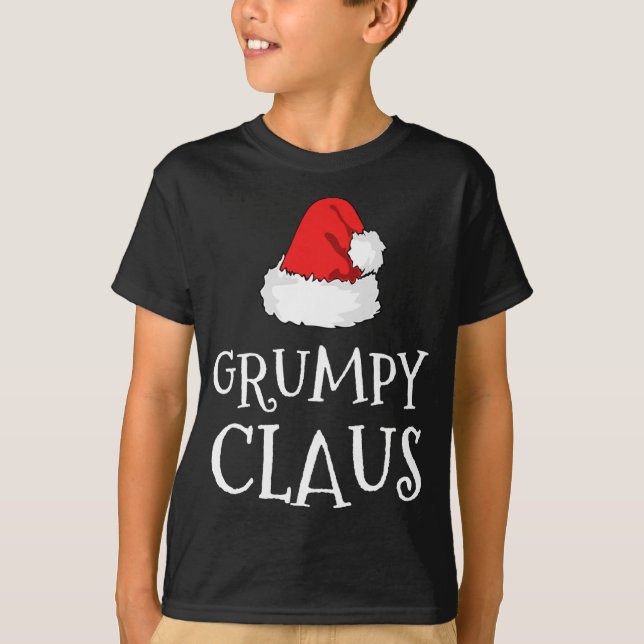 T-shirt Grumpy Claus Noël Casquette Famille Groupe de jume (Devant)