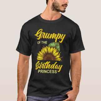 T-shirt Grumpy De Fille Anniversaire Fleur De Tournesol Fl