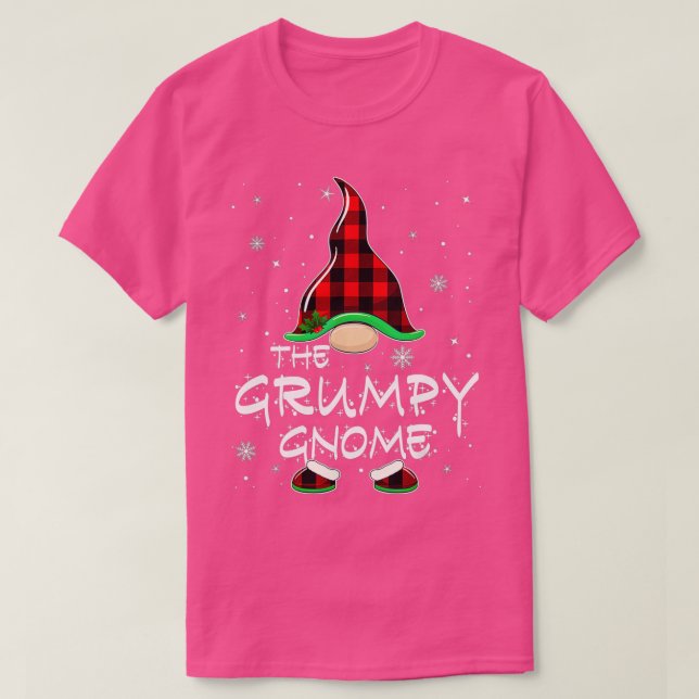 T-shirt Grumpy Gnome Buffalo Plaid Matching Family Christa (Design devant)