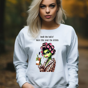 T-shirt Grumpy Green Furry Femmes Aime Les Cocktails